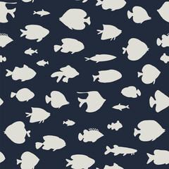 Tropical fish vector seamless pattern