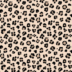 Fototapeta premium Leopard print vector seamless pattern