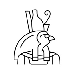 horus egypt god line icon vector illustration