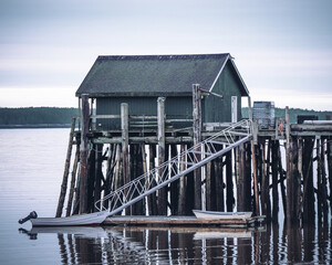 wooden pier on the lake