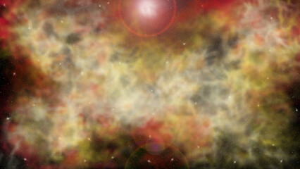 Obraz na płótnie Canvas Abstract cosmic background - red nebula and stars.