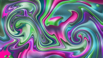 Green pink liquid painting background. Highly detailed colorful vibrant abstract painting for use as backgrounds, textures and overlays