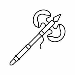 ax weapon line icon vector illustration
