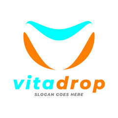 Medicated Healthy Drop and V Model Logo Design