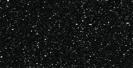 Monochrome texture composed of irregular graphic elements. Distressed uneven grunge background. Abstract vector illustration. Overlay for interesting effect and depth. Isolated on white background.