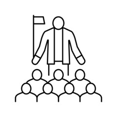 tour guide line icon vector illustration