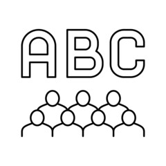 class english line icon vector illustration