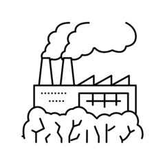 green factory line icon vector illustration