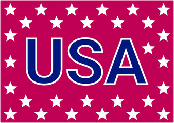 Modern Vector USA Independence and Commemorative Day, Red Background modern and simple art stars eps
