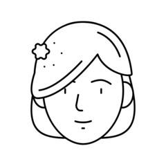 hairstyle fashion line icon vector illustration