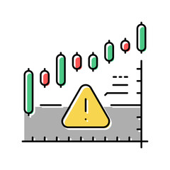 stagflation online market color icon vector illustration - obrazy, fototapety, plakaty