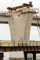 New reinforced concrete bridge support.