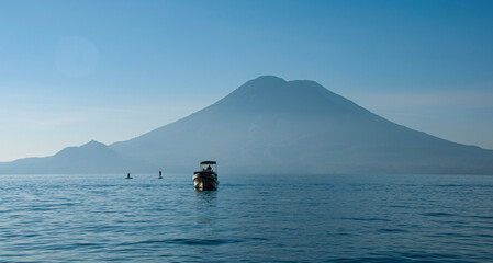 Boats & Paddleboards on Lake Atitlan, Guatemala