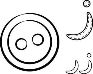 Printable Arabic letter alphabet sketch sheet learning the Arabic letter with button for coloring