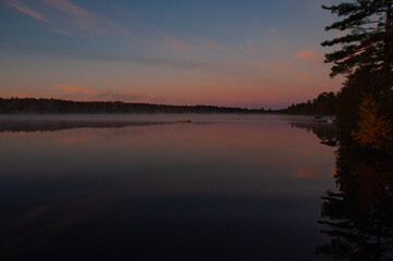 sunrise over the lake