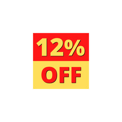 12% OFF with red and yellow square design online discount