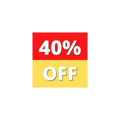 40% OFF with red and yellow square design online discount