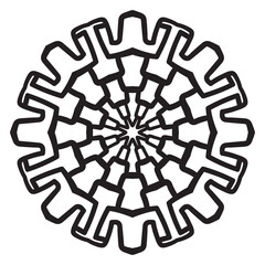 Cute Mandala. Ornamental round doodle flower isolated on white background. Geometric decorative ornament in ethnic oriental style.