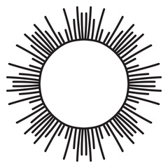 Cute Mandala Frame. Ornamental round doodle flower isolated on white background. Geometric decorative ornament in ethnic oriental style.