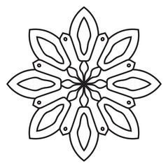 Cute Mandala. Ornamental round doodle flower isolated on white background. Geometric decorative ornament in ethnic oriental style.