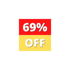 69% OFF with red and yellow square design online discount