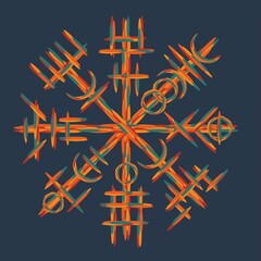 Norse viking color grunge symbol