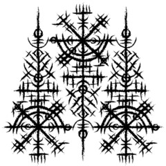 Scandinavian viking black symbol - obrazy, fototapety, plakaty