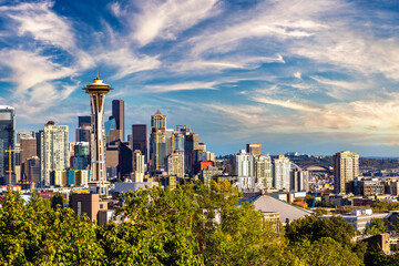 Fototapeta na wymiar Seattle cityscape and Space Needle