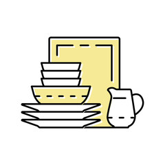 porcelain tableware color icon vector illustration