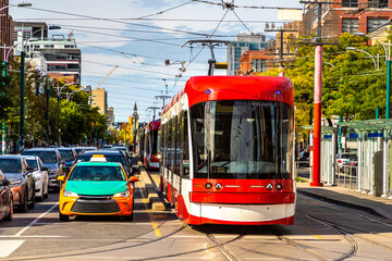 Naklejka na ściany i meble Modern tram in Toronto