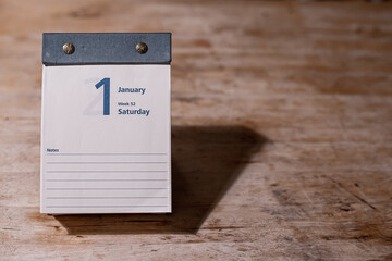 1 January - first calendar page (Saturday)