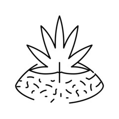 marijuana drug plant line icon vector illustration - obrazy, fototapety, plakaty