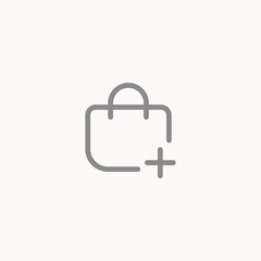 Add shopping bag vector icon sign symbol
