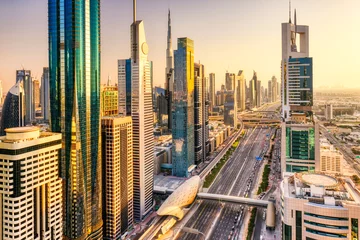 No drill roller blinds Burj Khalifa Dubai Skyline at Sunset, United Arab Emirates