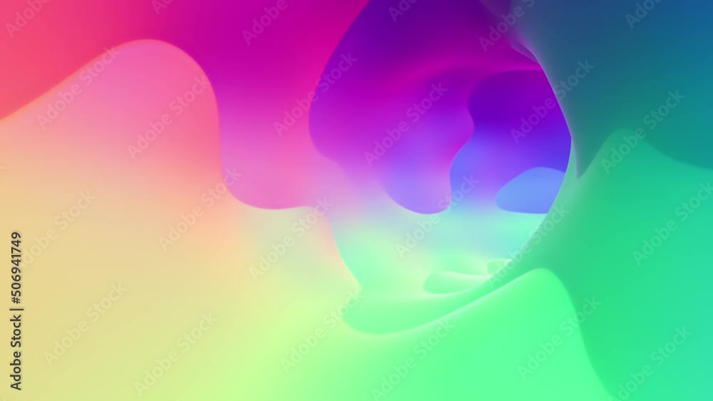 Sticker abstract neon colourful light 3d loop motion graphic background.