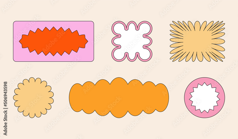 Fototapete vector set of design elements, patches and stickers with copy space for text - abstract background e