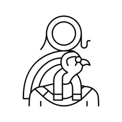 ra egypt god line icon vector illustration