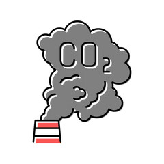 carbon dioxide co2 color icon vector illustration