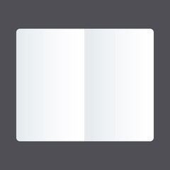 open journal, white blank pages on dark grey background
