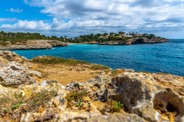 Cala Mendia Panorama Meerblick von den Klippen  Sommer Urlaub 