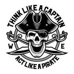Vector illustration of a pirate skul