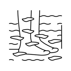 fish spa line icon vector illustration