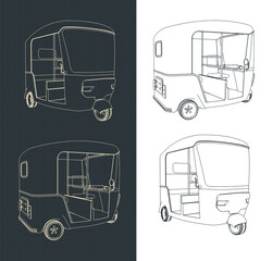 Auto rickshaw illustrations