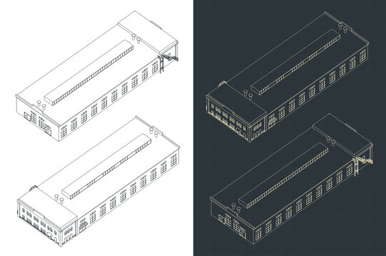 Factory Building Isometric Drawings