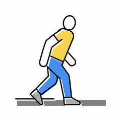 walk people color icon vector illustration