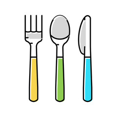 cutlery plastic color icon vector illustration