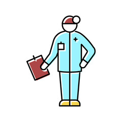 boy dressed as doctor color icon vector illustration