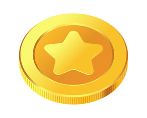 Golden money. Rotating gold coin.