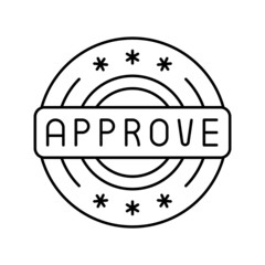 quality approve line icon vector illustration