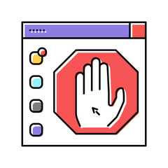 Obraz premium deplatforming system color icon vector illustration